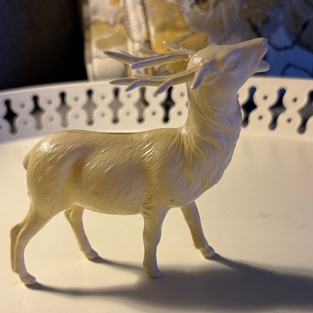 Vintage 1950’s Christmas plastic reindeer figurine